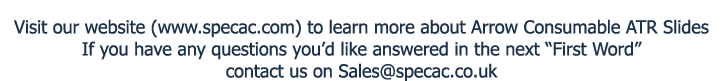 Visit our website (www specac com) to learn more about Arrow Consumable ATR Slides If you have any questions you d li   
