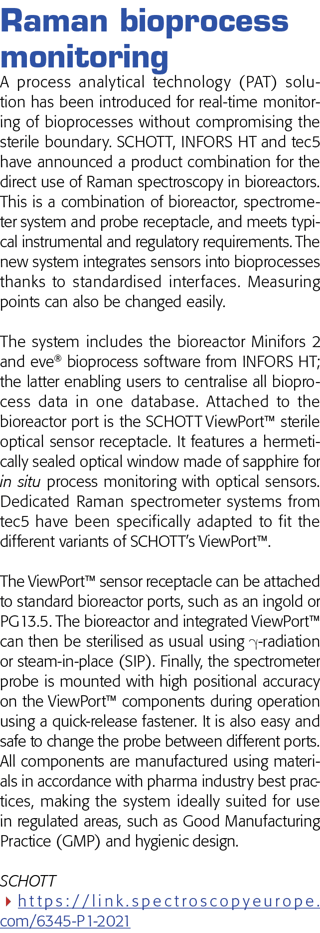 Raman bioprocess monitoring A process analytical technology (PAT) solution has been introduced for real-time monitori   
