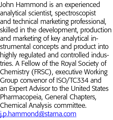 John Hammond is an experienced analytical scientist, spectroscopist and technical marketing professional, skilled in    