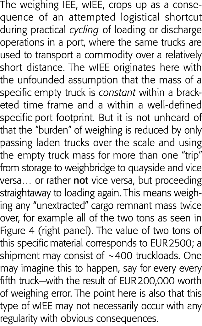 The weighing IEE, wIEE, crops up as a consequence of an attempted logistical shortcut during practical cycling of loa   