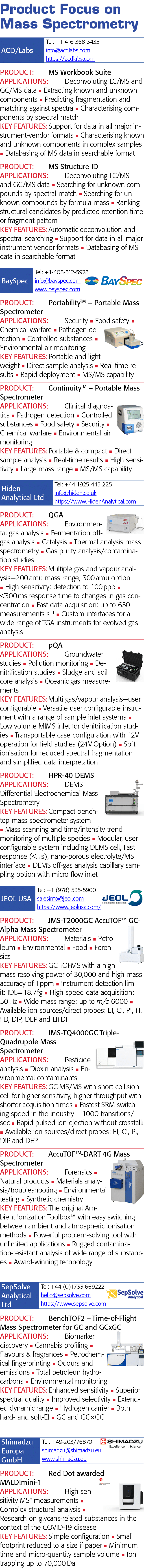 Product Focus on Mass Spectrometry   PRODUCT: MS Workbook Suite APPLICATIONS: Deconvoluting LC MS and GC MS data n Ex   