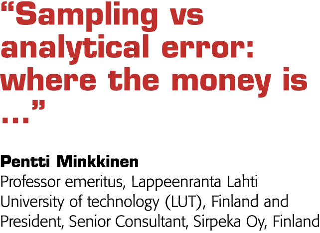  Sampling vs analytical error: where the money is    Pentti Minkkinen Professor emeritus, Lappeenranta Lahti Universi   