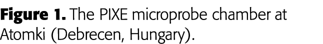 Figure 1  The PIXE microprobe chamber at Atomki (Debrecen, Hungary) 