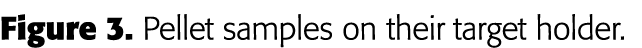 Figure 3  Pellet samples on their target holder 