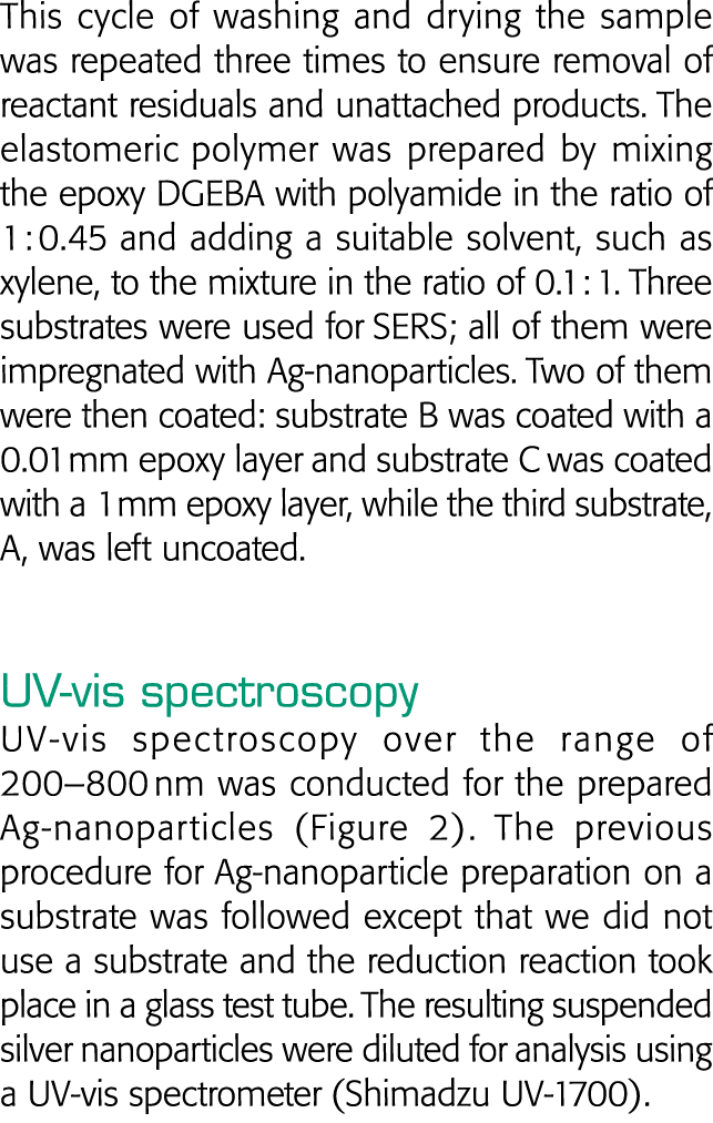 This cycle of washing and drying the sample was repeated three times to ensure removal of reactant residuals and unat   