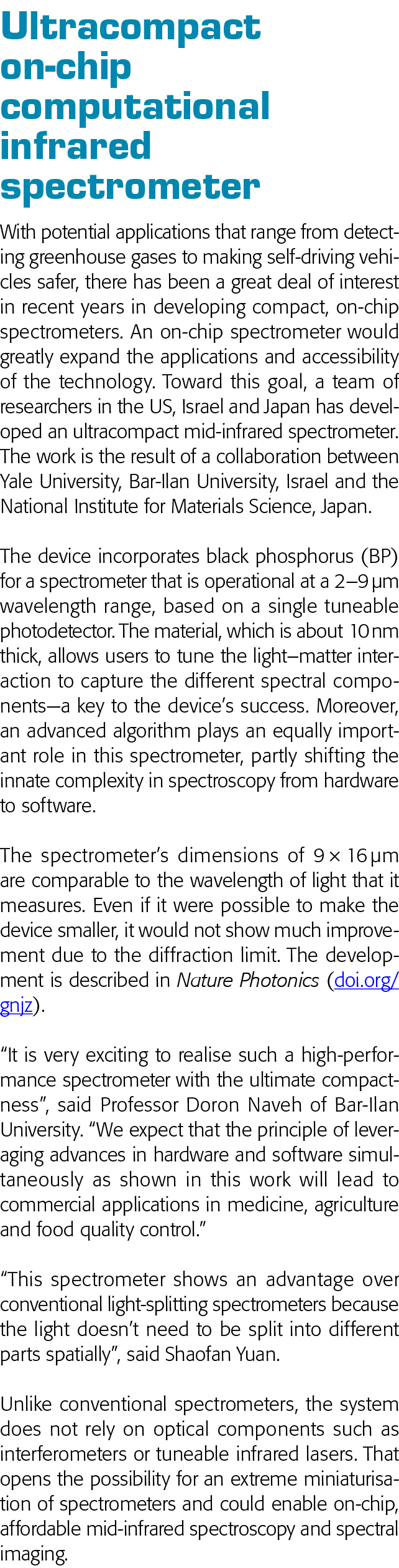 Ultracompact on-chip computational infrared spectrometer With potential applications that range from detecting greenh   