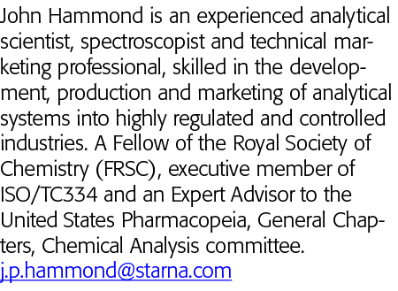 John Hammond is an experienced analytical scientist, spectroscopist and technical marketing professional, skilled in    