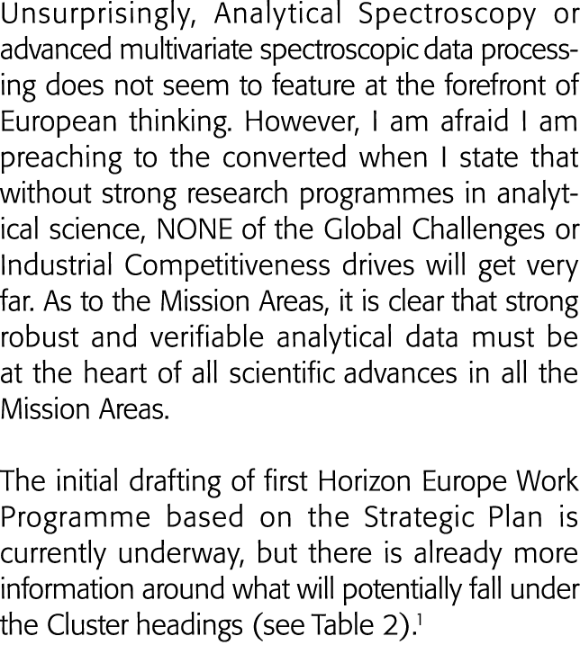 Unsurprisingly, Analytical Spectroscopy or advanced multivariate spectroscopic data processing does not seem to featu   