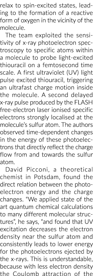 relax to spin-excited states, leading to the formation of a reactive form of oxygen in the vicinity of the molecule     