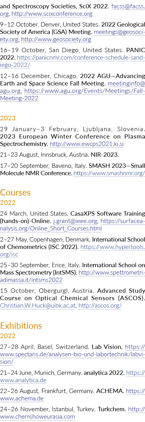 and Spectroscopy Societies, SciX 2022  facss facss org, http:  www scixconference org 9 12 October, Denver, United St   