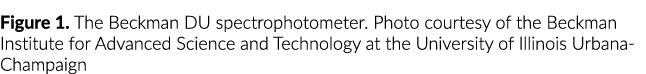 Figure 1  The Beckman DU spectrophotometer  Photo courtesy of the Beckman Institute for Advanced Science and Technolo   