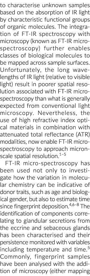 to characterise unknown samples based on the absorption of IR light by characteristic functional groups of organic mo   