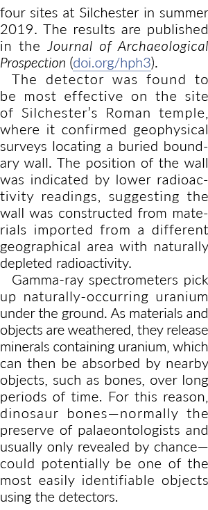 four sites at Silchester in summer 2019  The results are published in the Journal of Archaeological Prospection (doi    