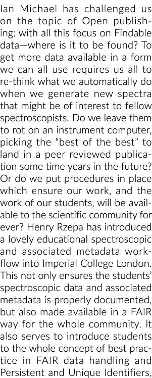 Ian Michael has challenged us on the topic of Open publishing: with all this focus on Findable data—where is it to be   