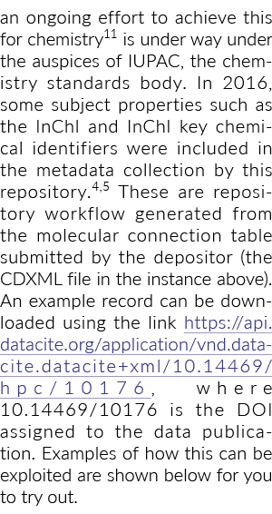 an ongoing effort to achieve this for chemistry11 is under way under the auspices of IUPAC, the chemistry standards b   