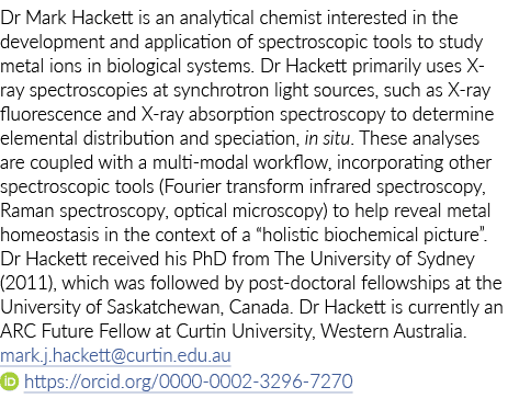 Dr Mark Hackett is an analytical chemist interested in the development and application of spectroscopic tools to stud   