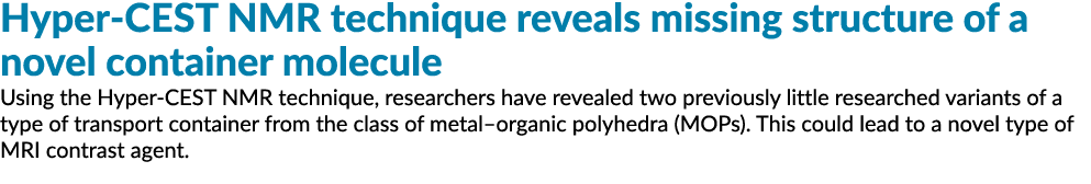 Hyper-CEST NMR technique reveals missing structure of a novel container molecule Using the Hyper-CEST NMR technique,    