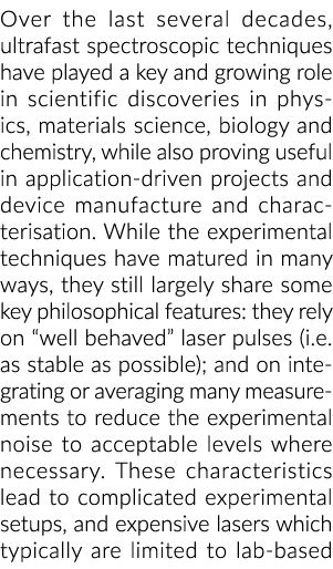 Over the last several decades, ultrafast spectroscopic techniques have played a key and growing role in scientific di   