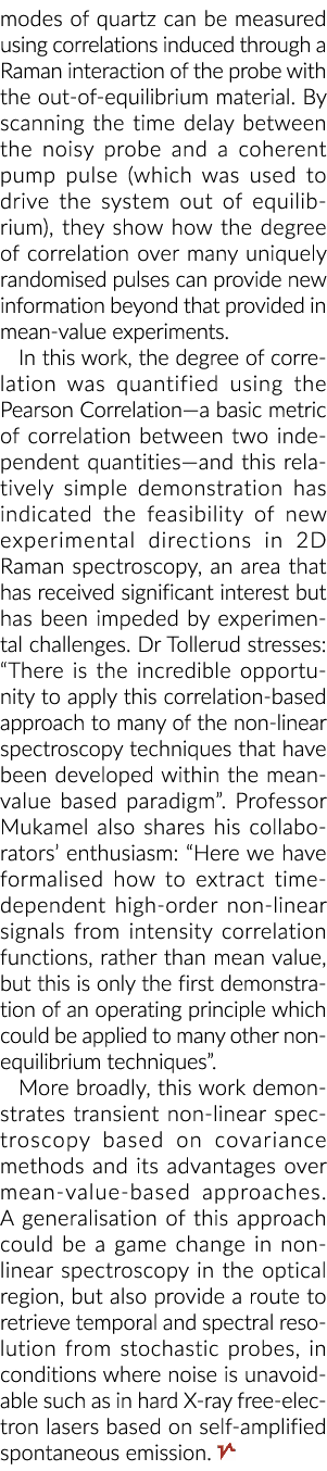 modes of quartz can be measured using correlations induced through a Raman interaction of the probe with the out-of-e   