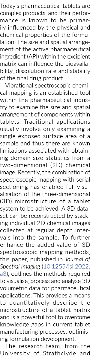 Today s pharmaceutical tablets are complex products, and their performance is known to be primarily influenced by the   