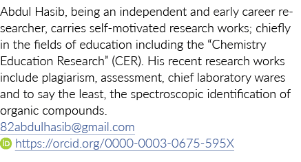 Abdul Hasib, being an independent and early career researcher, carries self-motivated research works; chiefly in the    