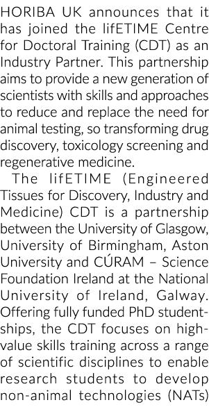 HORIBA UK announces that it has joined the lifETIME Centre for Doctoral Training (CDT) as an Industry Partner  This p   