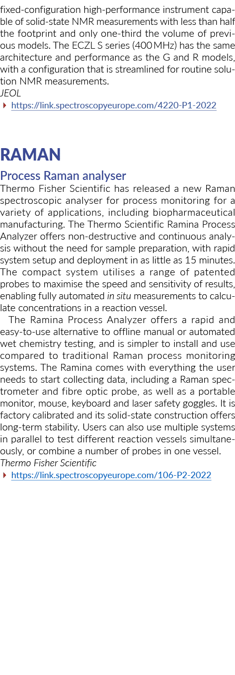 fixed-configuration high-performance instrument capable of solid-state NMR measurements with less than half the footp   