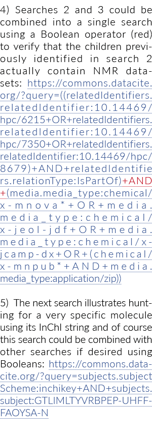 4) Searches 2 and 3 could be combined into a single search using a Boolean operator (red) to verify that the children   