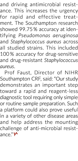 and driving antimicrobial resistance  This increases the urgency for rapid and effective treatment  The Southampton r   
