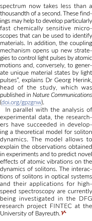 spectrum now takes less than a thousandth of a second  These findings may help to develop particularly fast chemicall   