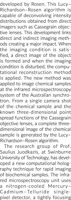 developed by Rosen  This Lucy Richardson Rosen algorithm is capable of deconvolving intensity distributions obtained    