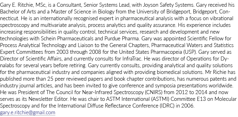 Gary E  Ritchie, MSc, is a Consultant, Senior Systems Lead, with Joyson Safety Systems  Gary received his Bachelor of   