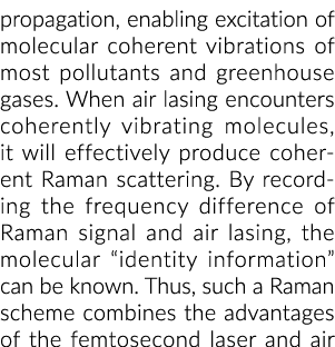 propagation, enabling excitation of molecular coherent vibrations of most pollutants and greenhouse gases  When air l   