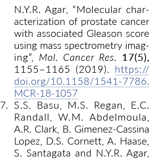 N Y R  Agar,  Molecular characterization of prostate cancer with associated Gleason score using mass spectrometry ima   