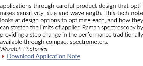 applications through careful product design that optimises sensitivity, size and wavelength  This tech note looks at    
