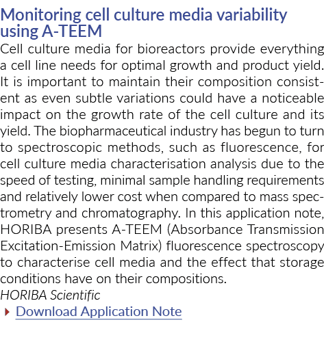 Monitoring cell culture media variability using A-TEEM Cell culture media for bioreactors provide everything a cell l   