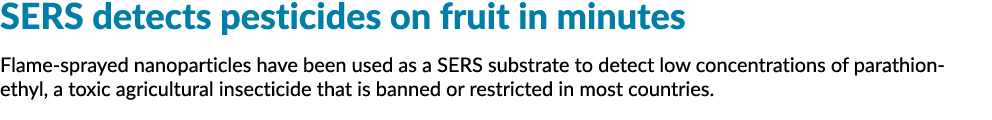 SERS detects pesticides on fruit in minutes Flame-sprayed nanoparticles have been used as a SERS substrate to detect    