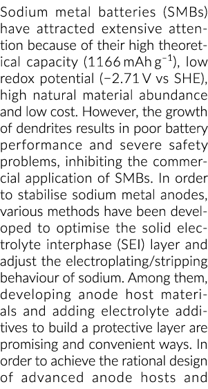 Sodium metal batteries (SMBs) have attracted extensive attention because of their high theoretical capacity (1166 mAh   