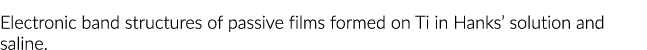 Electronic band structures of passive films formed on Ti in Hanks  solution and saline 