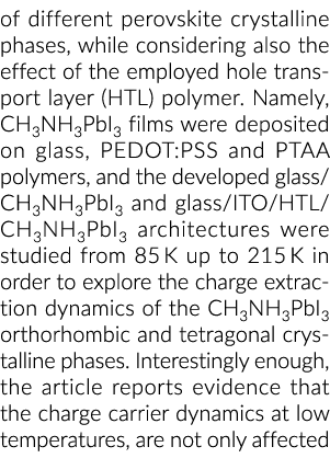of different perovskite crystalline phases, while considering also the effect of the employed hole transport layer (H   