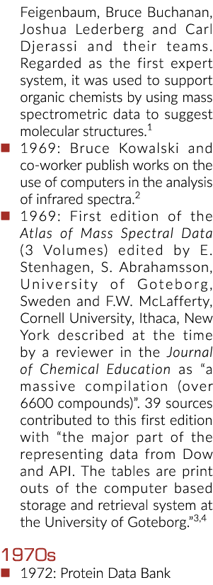 Feigenbaum, Bruce Buchanan, Joshua Lederberg and Carl Djerassi and their teams  Regarded as the first expert system,    