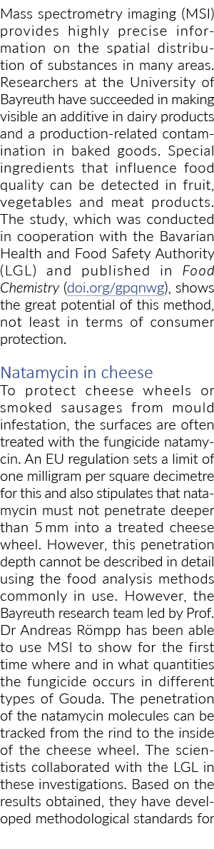 Mass spectrometry imaging (MSI) provides highly precise information on the spatial distribution of substances in many...