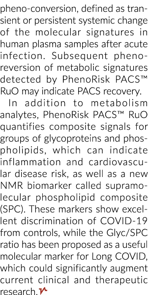 pheno-conversion, defined as transient or persistent systemic change of the molecular signatures in human plasma samp...