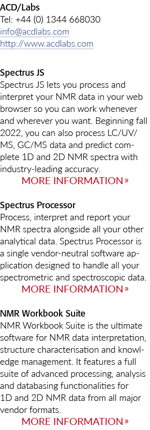 ACD/Labs Tel: +44 (0) 1344 668030 info@acdlabs.com http://www.acdlabs.com Spectrus JS Spectrus JS lets you process an...