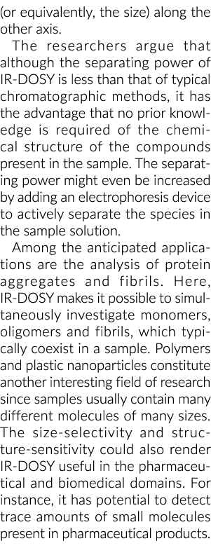 (or equivalently, the size) along the other axis. The researchers argue that although the separating power of IR DOSY...