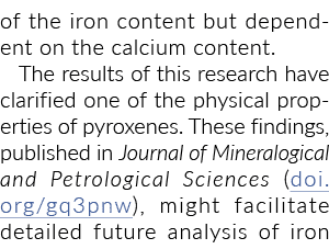 of the iron content but dependent on the calcium content. The results of this research have clarified one of the phys...