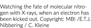 Watching the fate of molecular nitrogen with X rays, when an electron has been kicked out. Copyright: MBI /E.T.J. Nib...
