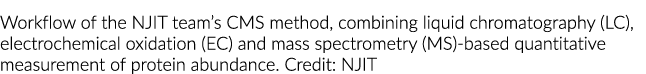Workflow of the NJIT team’s CMS method, combining liquid chromatography (LC), electrochemical oxidation (EC) and mass...