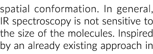 spatial conformation. In general, IR spectroscopy is not sensitive to the size of the molecules. Inspired by an alrea...