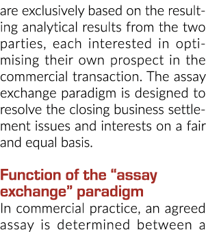 are exclusively based on the resulting analytical results from the two parties, each interested in optimising their o...
